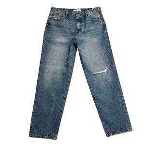 KanCan Jeans Quincy High Rise Dad Fit‎ Womens Sz 11 Blue Distressed Denim Cotton